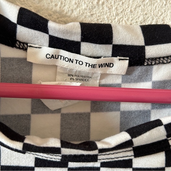 Caution To The Wind Street Gorpcore Checker Cropped Tank Top Women’s Large - Picture 4 of 7